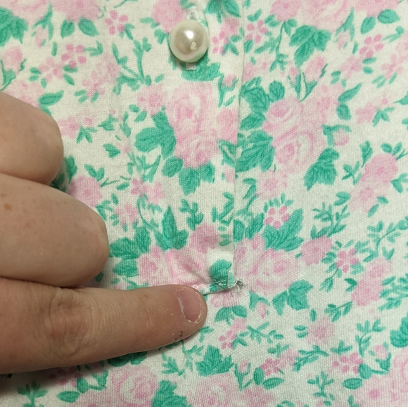 Victoria's Secret VTG Gold Label Pearl Button Cotton Floral Romper - Picture 4 of 5